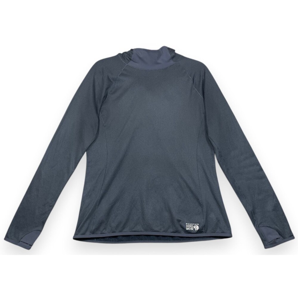 Mountain Hardwear Airmesh Hoodie Womens L Gray Camping Outdoor Hiking Pullover
